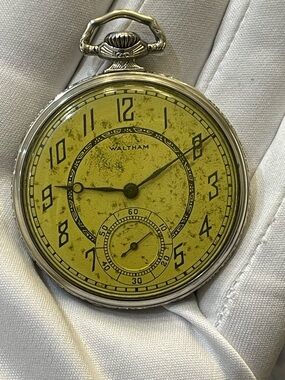 Antique Waltham Colonial Pocket Watch – Wadsworth 25-Year Gold-Filled Case 44mm